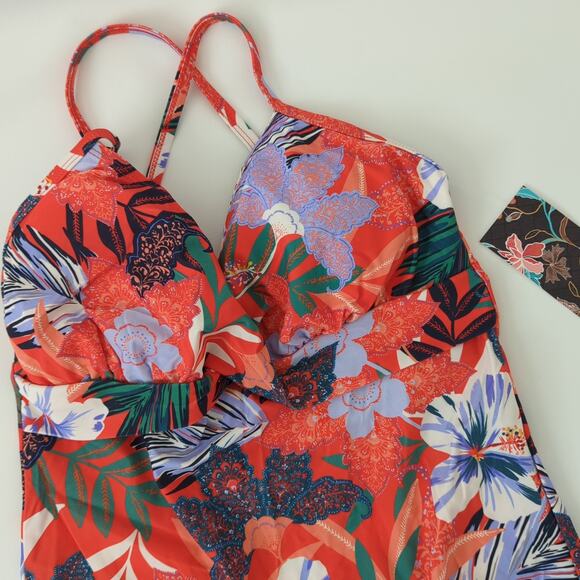 Hapari Womens Tankini Swimsuit Size Juniors XL Penelope Twist Floral Print 14 16 - Picture 4 of 8